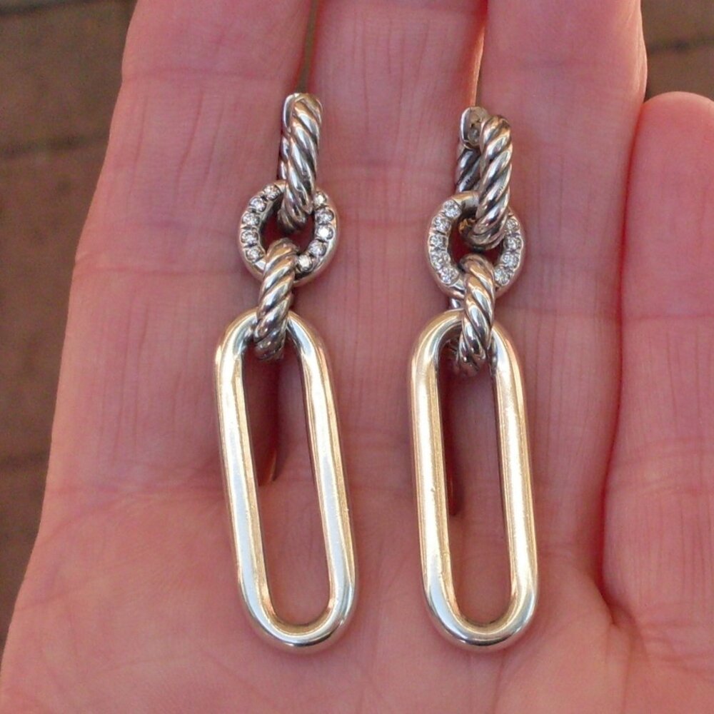Current Item - David Yurman Lexington Double Link Drop Earrings - Gift Boxed